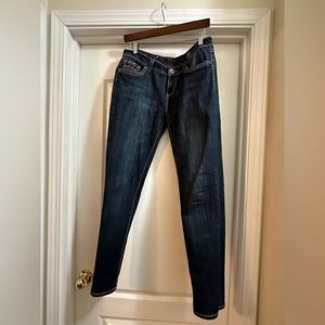 Women jeans with studs and embroidered